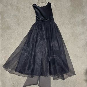 US Angels juniors formal dress. Beaded sleeveless. Gray - youth 10